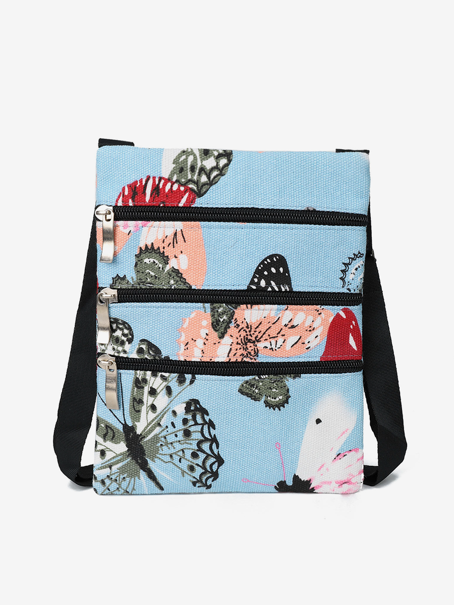 Crossbody Bag in Canvas, Multifunctional Purse with Adjustable Strap