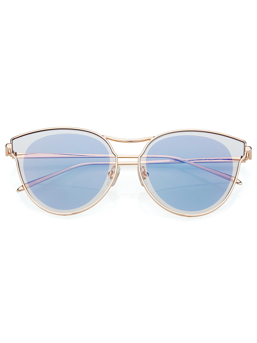 Cat Eye 100% UV Blocking Driving Sunglasses for Women Metal Frame with Mirror Lens