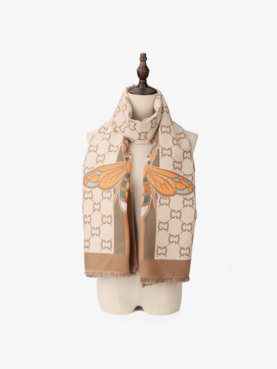 Vkoo Pure cotton bee pattern scarf