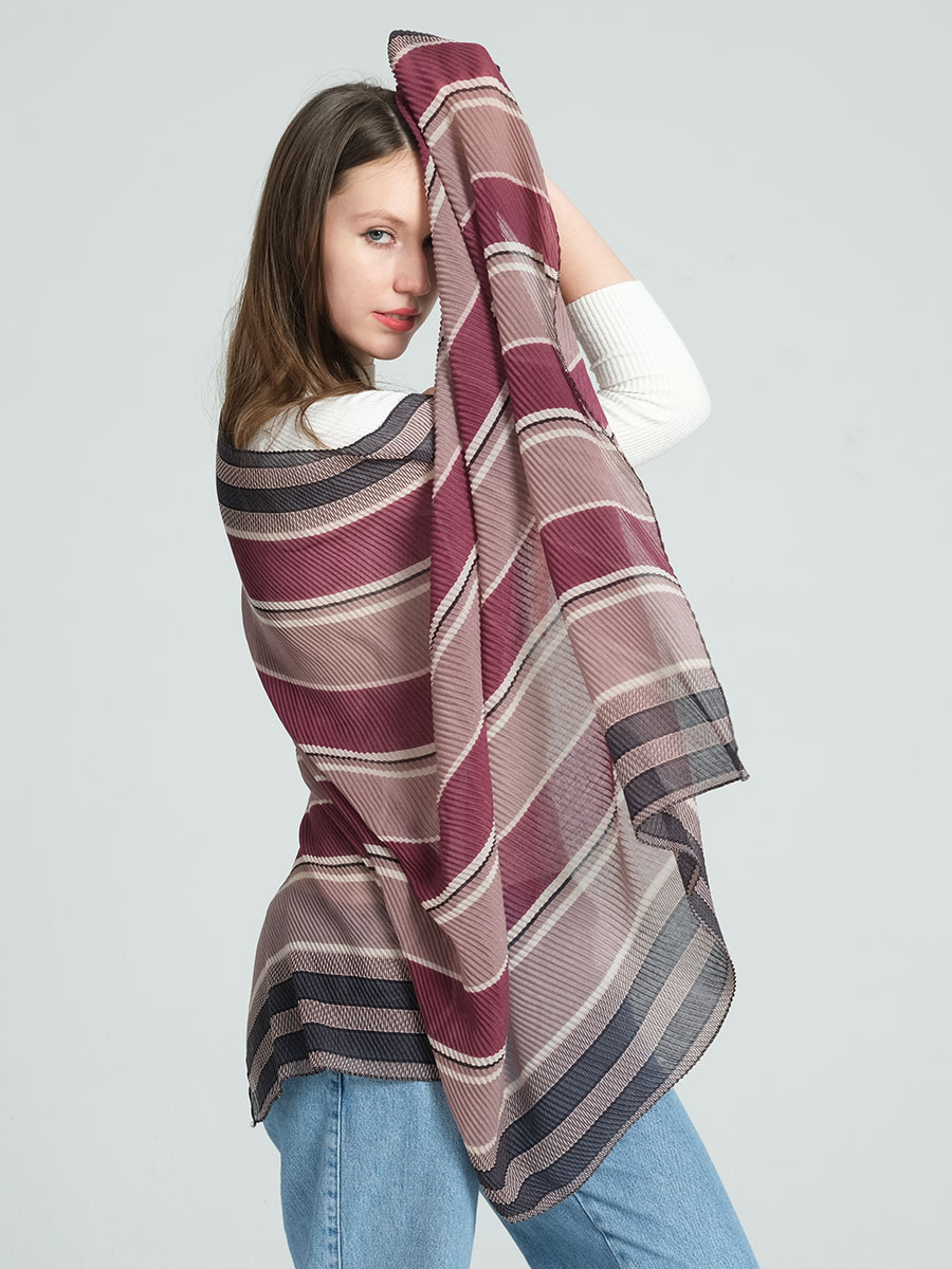 vkoo Line pattern chiffon scarf SF1287