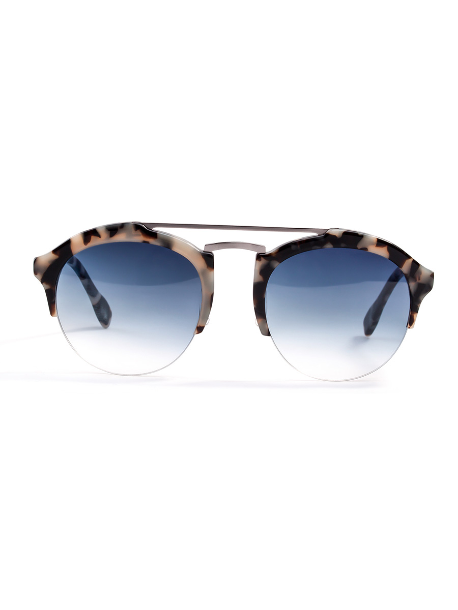 Retro Semi-rimless Sunglasses for Women Men, Horn Rim Sun Glasses, Half Frame Vintage Shades 100% UV Protection