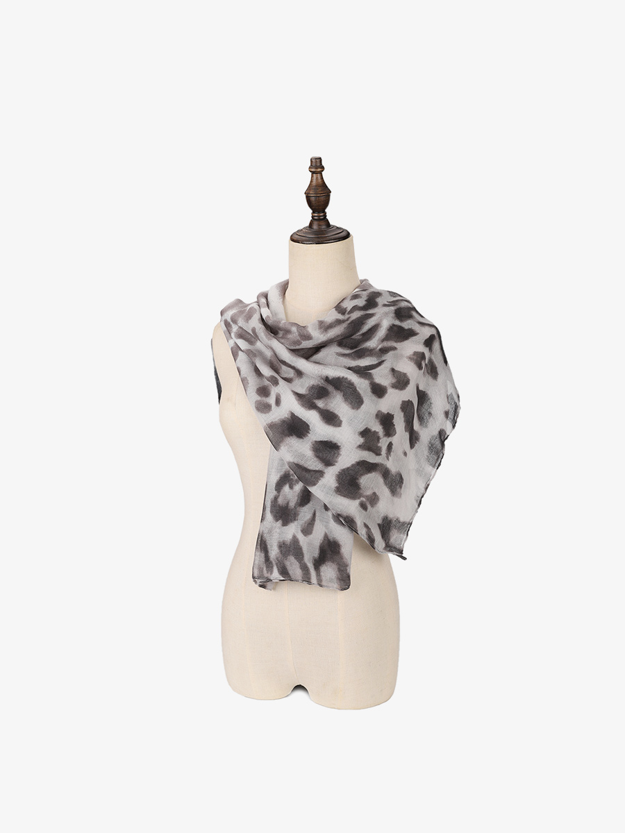 vkoo  Leopard print ladies chiffon scarf