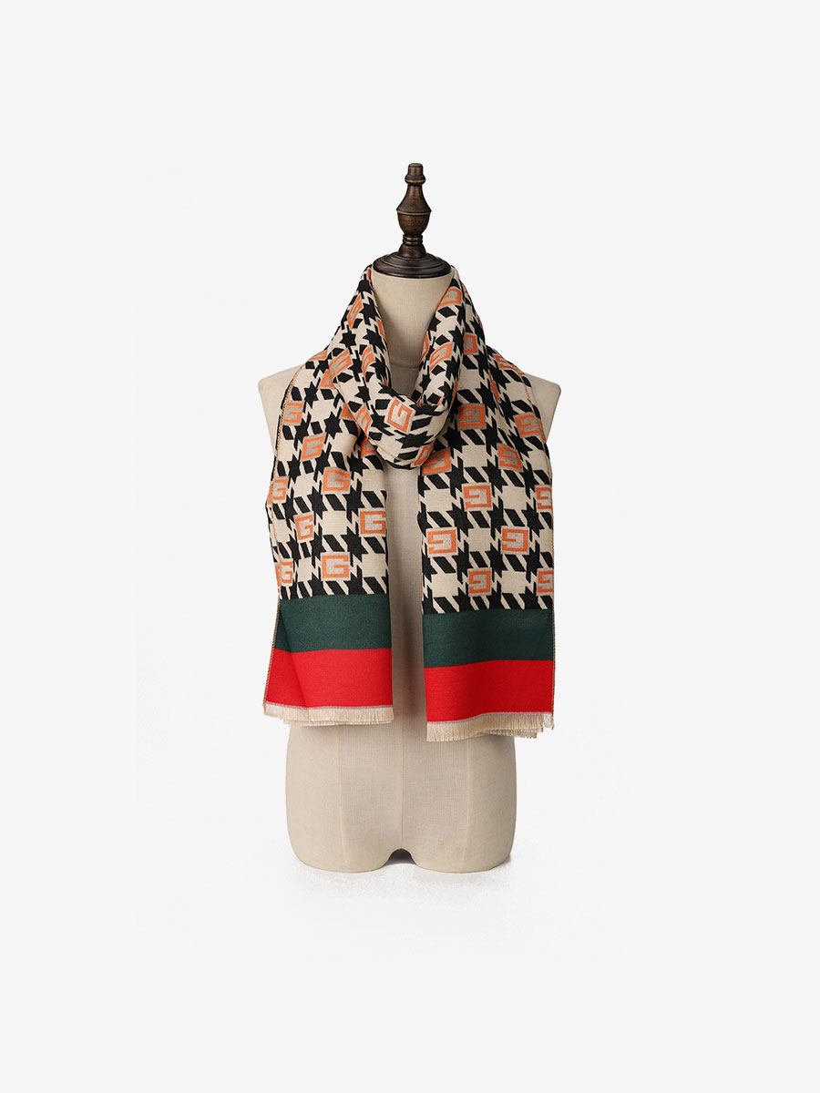 Vkoo checkered patchwork scarf 