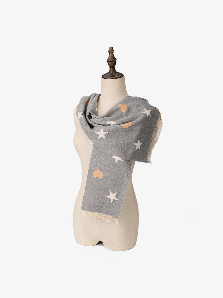Vkoo Pure cotton star love scarf