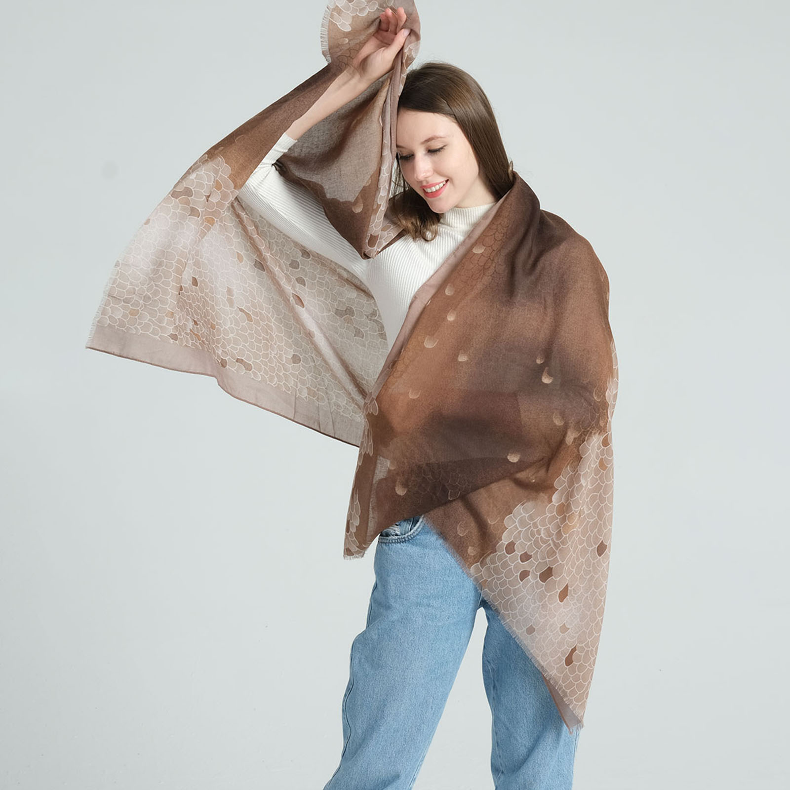 Printed chiffon scarf
