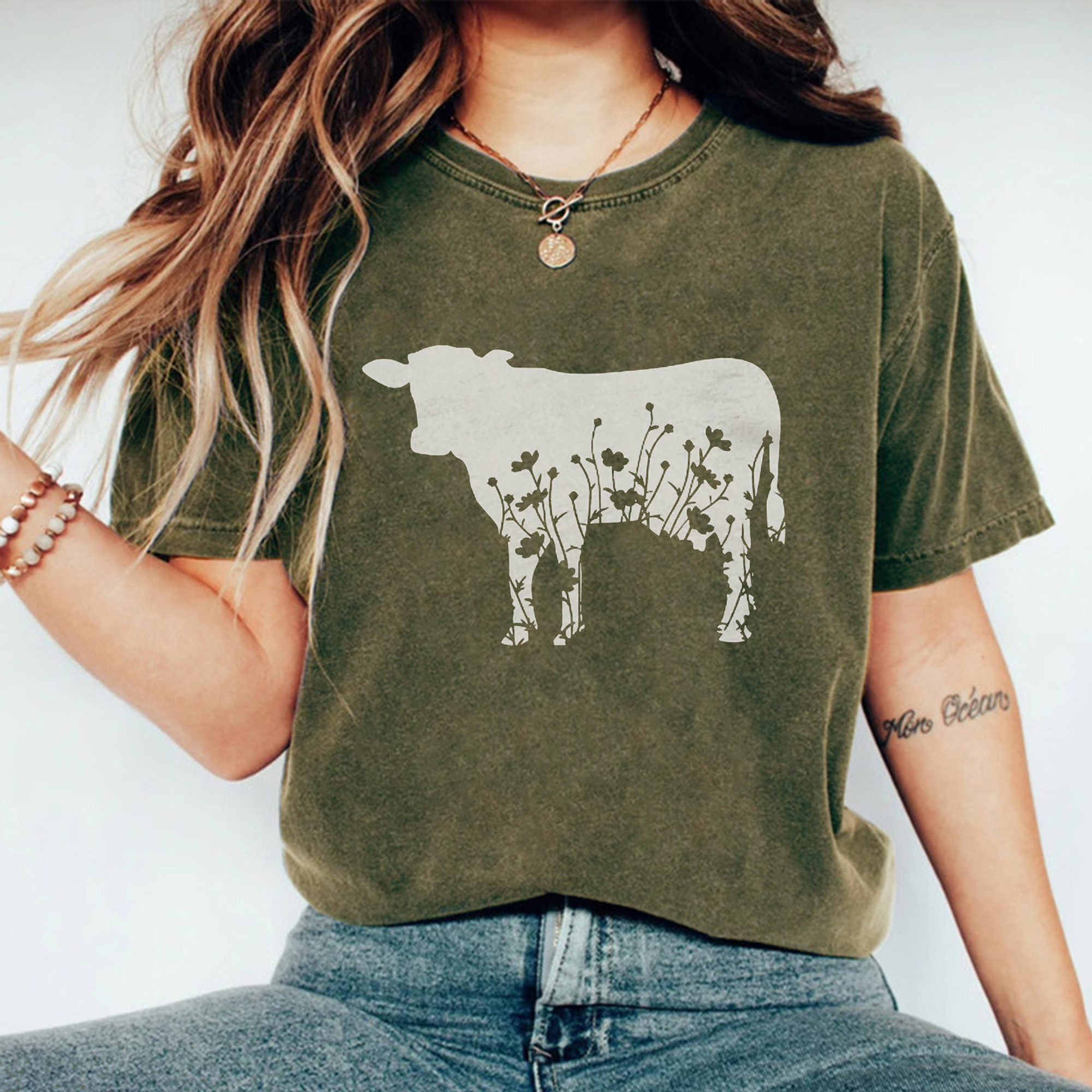 Floral Cow T-shirt