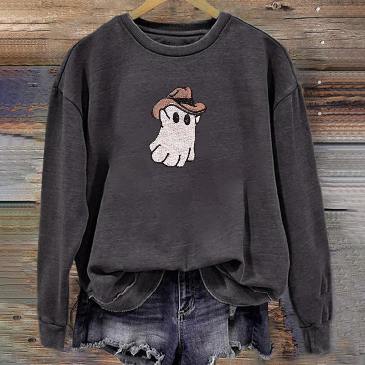 Embroidered Western Ghost Sweatshirt