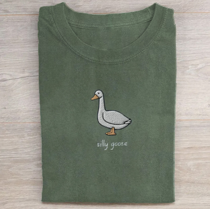 Embroidered Silly Goose Tee