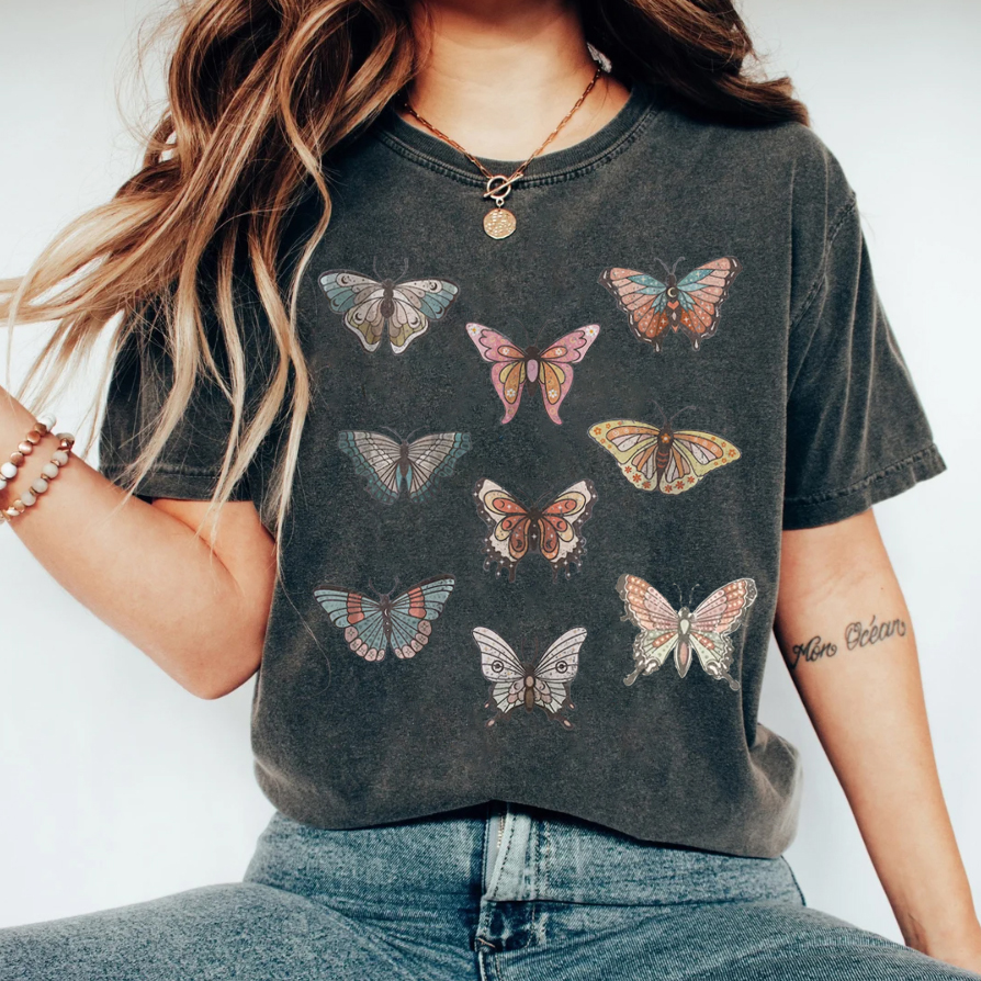 Vintage Butterflies Comfort Colors Graphic Tee