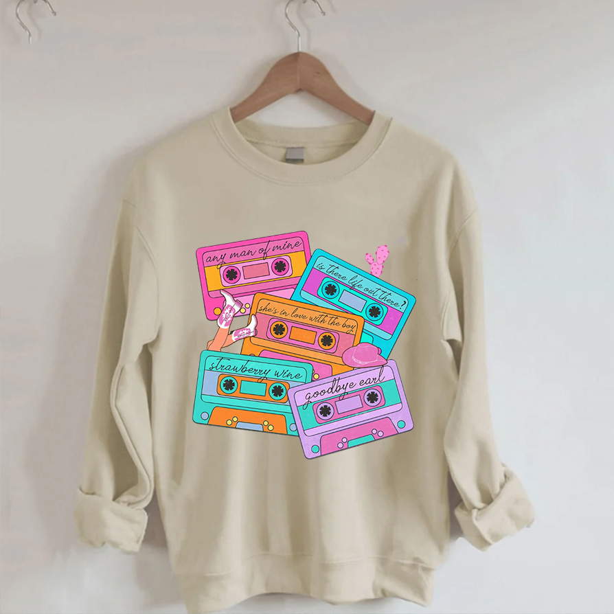 90s Country Music Cassette Tapes Sweatshirt 