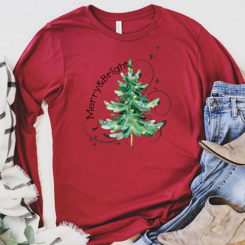 Merry and Bright Long Sleeve Shirt