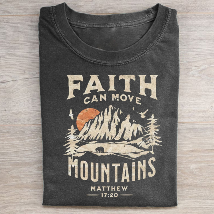 Vintage Faith can move mountains T-shirt