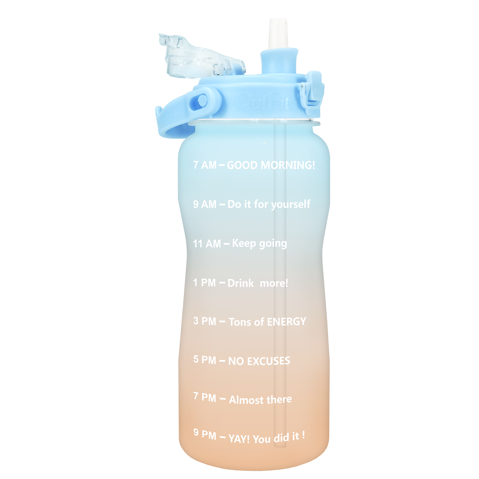 QuiFit Tritan Gallon Best Reusable Water Bottle With Flip Flop BPA