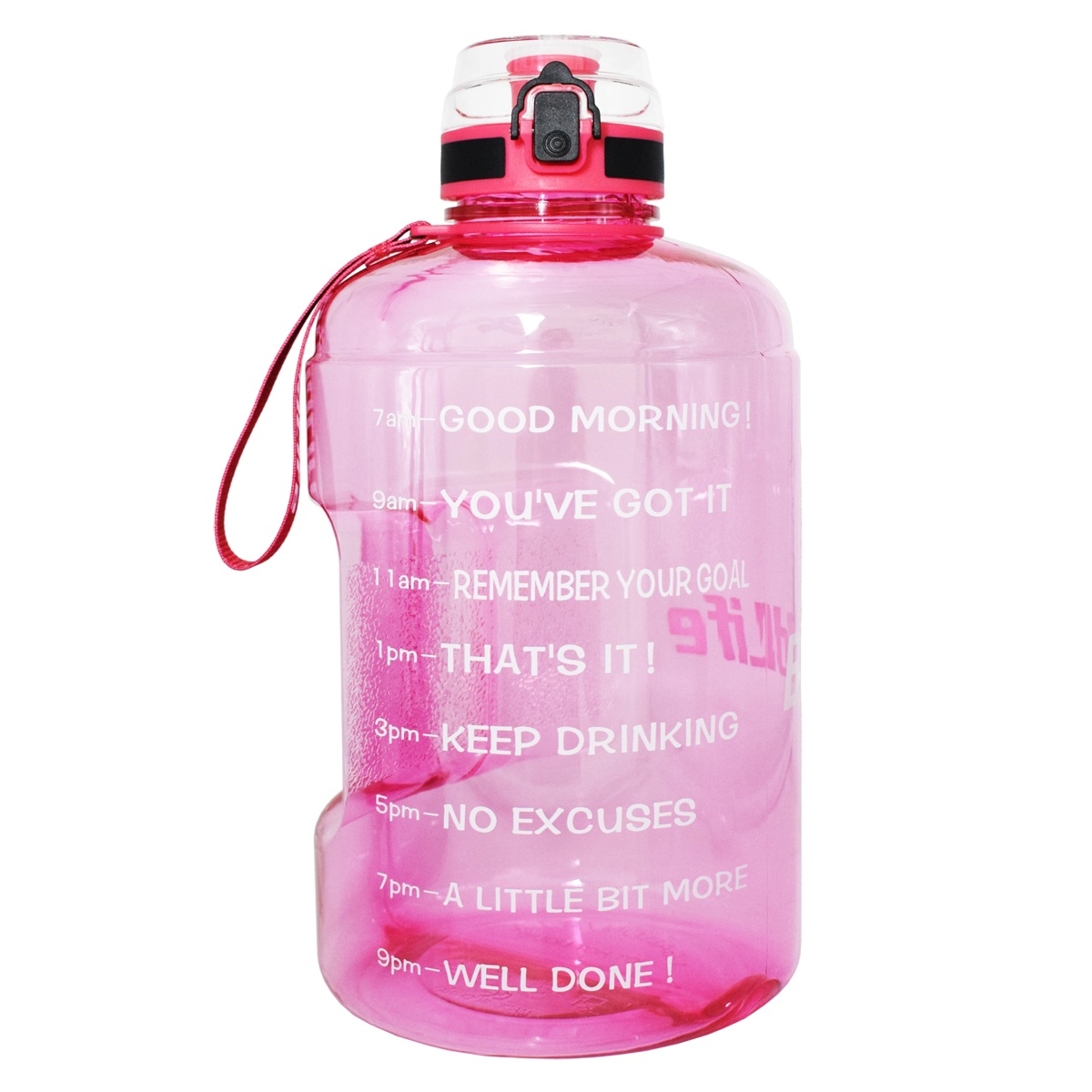 NutriFit Motivational Water Bottle, Pink