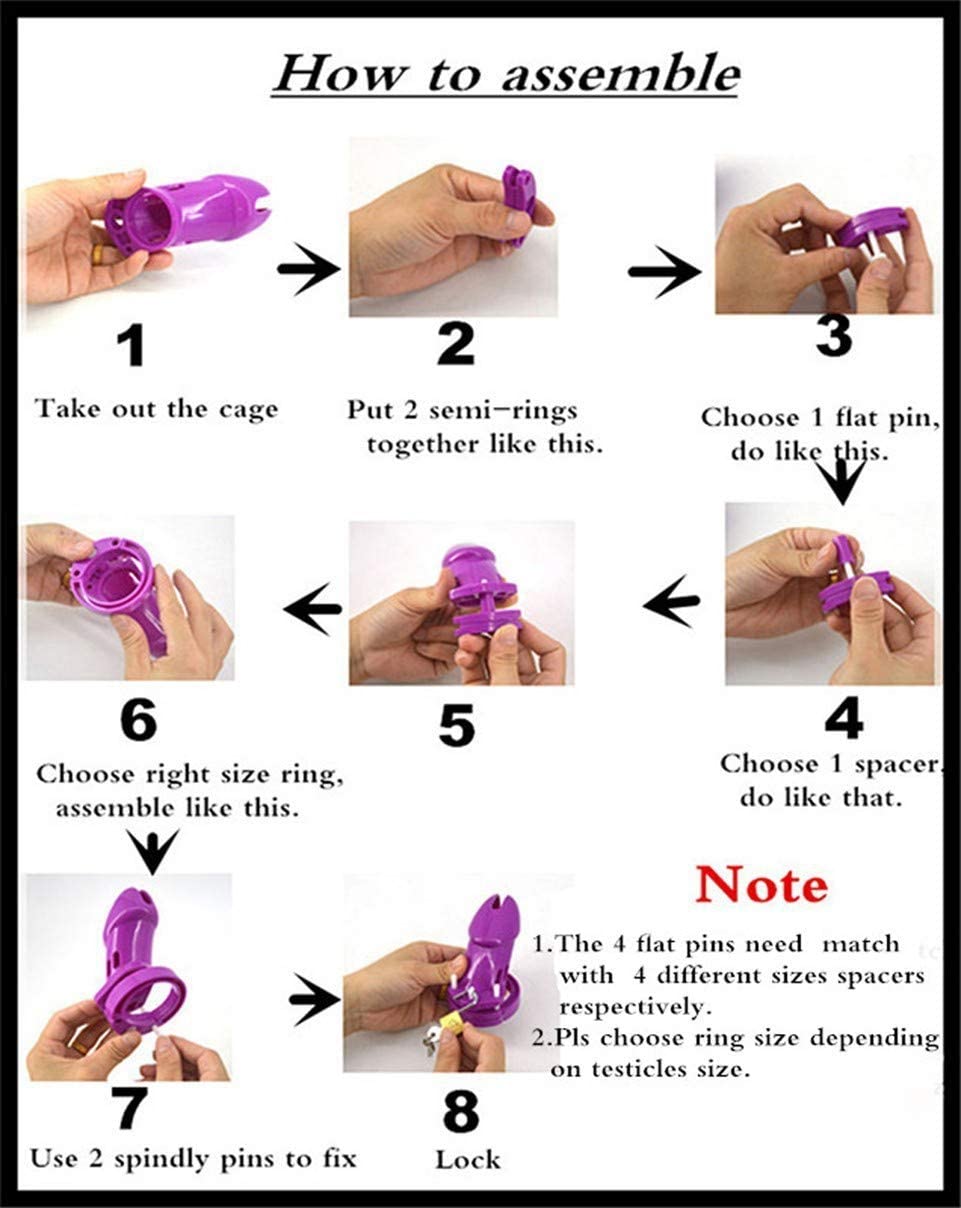 Cock Cage Male Chastity Device Locked Cage Sex Toy for Men,Key and Lock Included