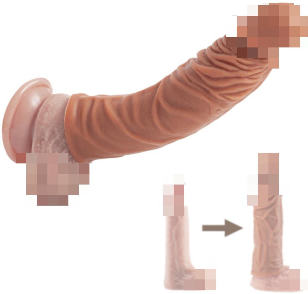 Reusable Penis Sleeve Extender Ultra-Soft Extension Sex Toy Cock Enlarger Condom Sheath Delay Ejaculation Toys Men Y49 -YOOGiGi