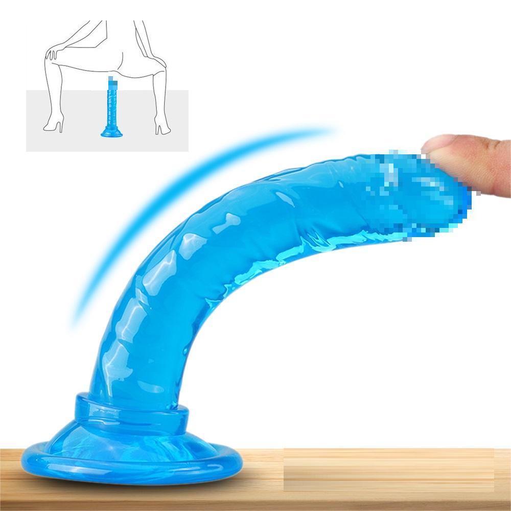 5.7" Soft Realistic Dildo Flexible Adult Sex Massage Toy with Powerful