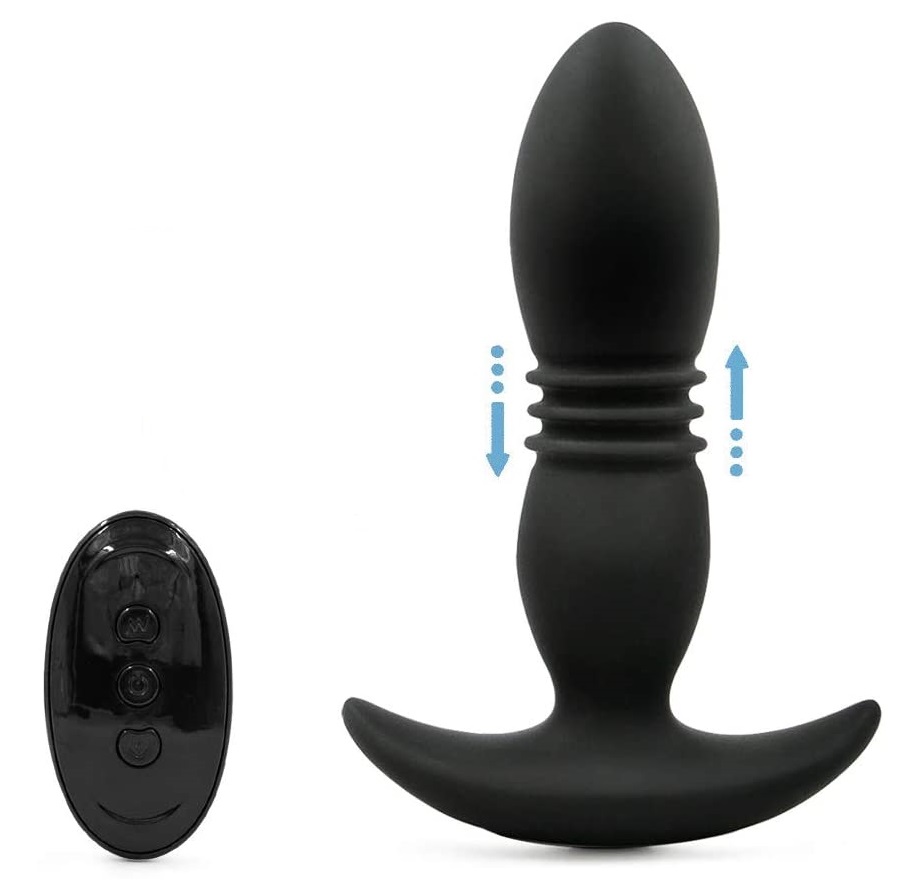 Prostate Massager Anal Vibrator with 12 Vibration Modes 3 Thrusting Speed, Butt Stimulator Plug for Male and Women Advanced Players Sex Toy