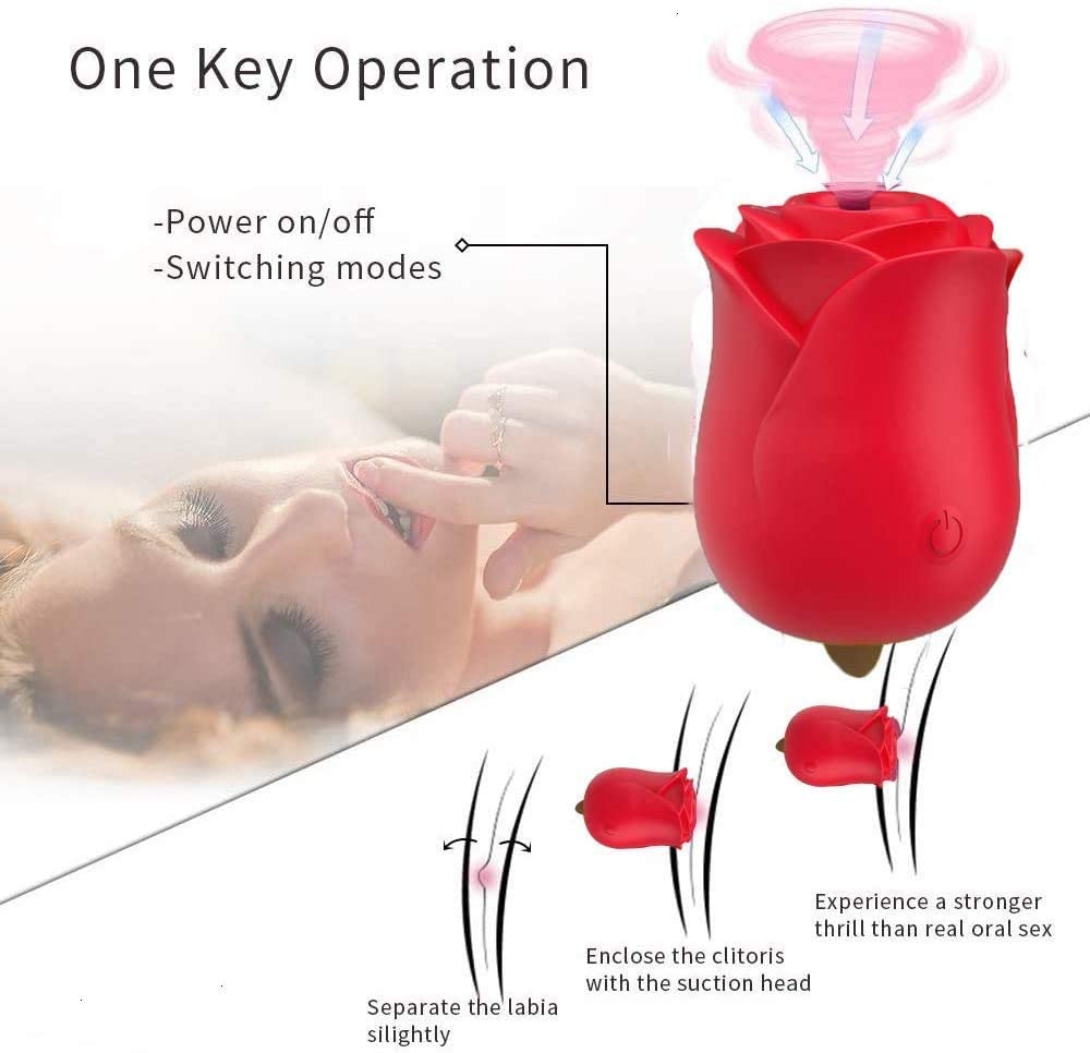 Rose Toy for Women Clitoral Sucking Vibrator Rechargeable Quiet Clitoris Nipples Suction Stimulator,with 7 Intensities Modes,Waterproof