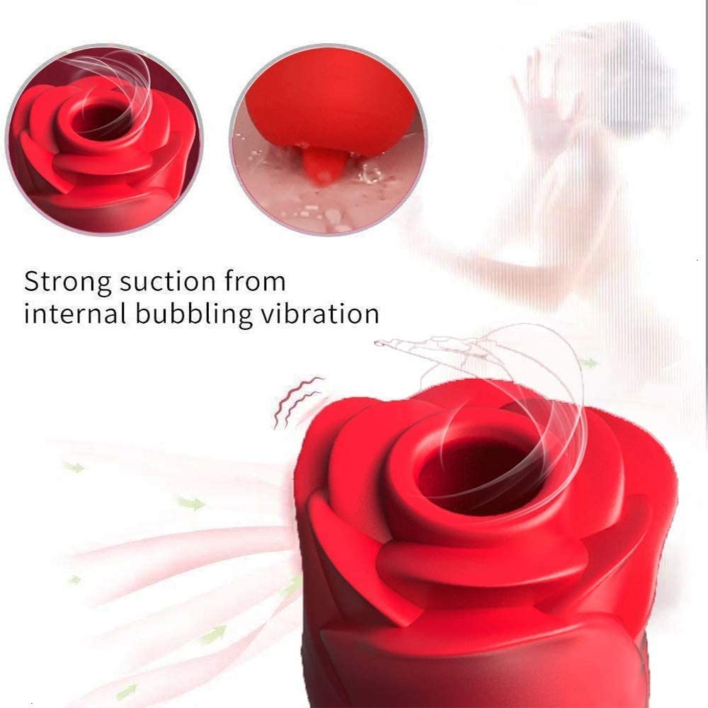 Rose Toy for Women Clitoral Sucking Vibrator Rechargeable Quiet Clitoris Nipples Suction Stimulator,with 7 Intensities Modes,Waterproof