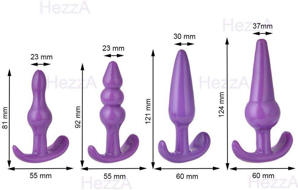 Anales Trainer Set Pleasure Plug Toy for Women Men Amal Plug Stick Beginner Training Kit Anal Butt Advanced Toy (4pcs)
