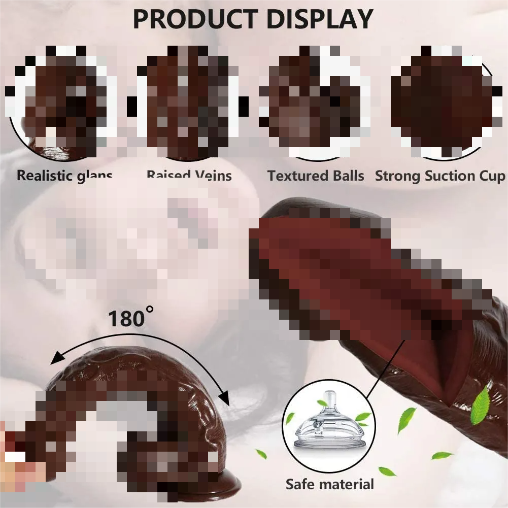 9 Inch Brown Dildo With Strong Suction Cup Lifelike Massage For Women Y242-YOOGiGi