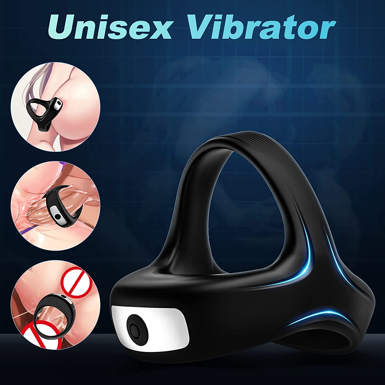Adjustable male penis ring stimulator, adult couple toy, male sex toy to enhance penis erection.