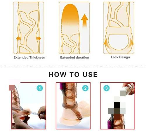 Vibrating Soft Realistic Penis Sleeve Penis Extender Extension Penis E