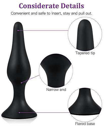 Butt Plug Trainer Silicone Anal Plug Beginners Starter Set for Women and Men 4 Piece Set