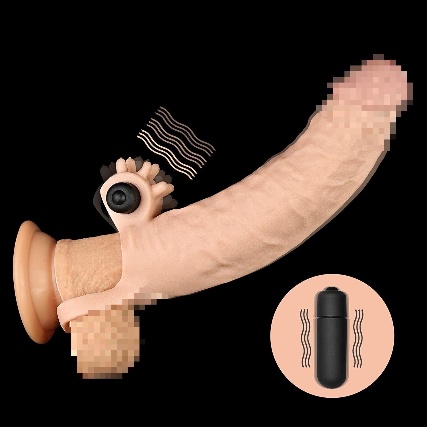 Soft Realistic Penis Sleeve Penis Extender Extension Penis Enlarger Di