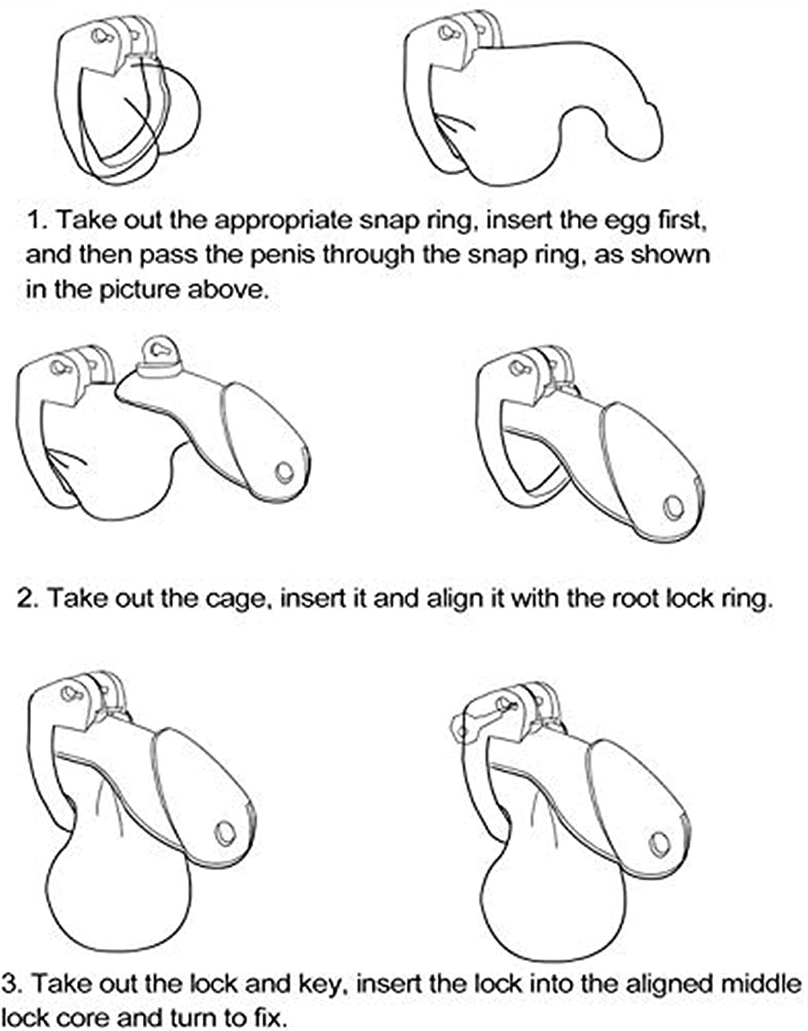 Silicone Cock Cage Chastity Cage Chastity Device for Male Penis Exercise (Black)