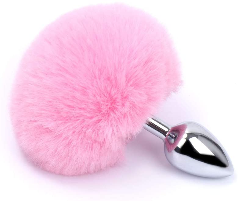 Faux Fur Pink Fox Tails Plug Butt