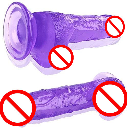 7 Inch Waterproof Personal Purple Realistic Dildo, Soft Reusable Dildo Toy Dildo with Suction Cups for Women Y224-YOOGiGi