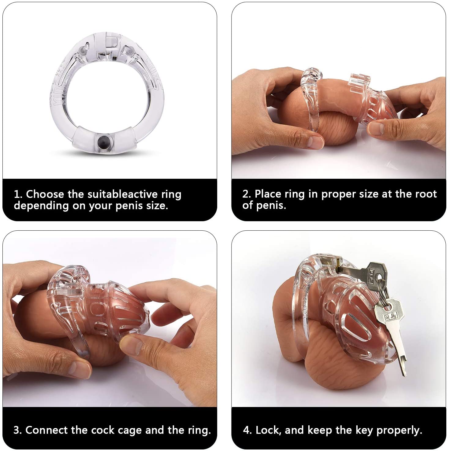 Male Chastity Device - Lightweight Medical Grade Chastity Kits with Cock Cage Adult Sex Toy for Men