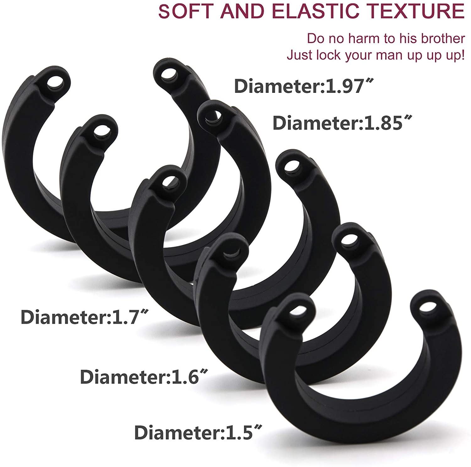 Silicone Cock Cage Chastity Cage Chastity Device for Male Penis Exercise (Black)