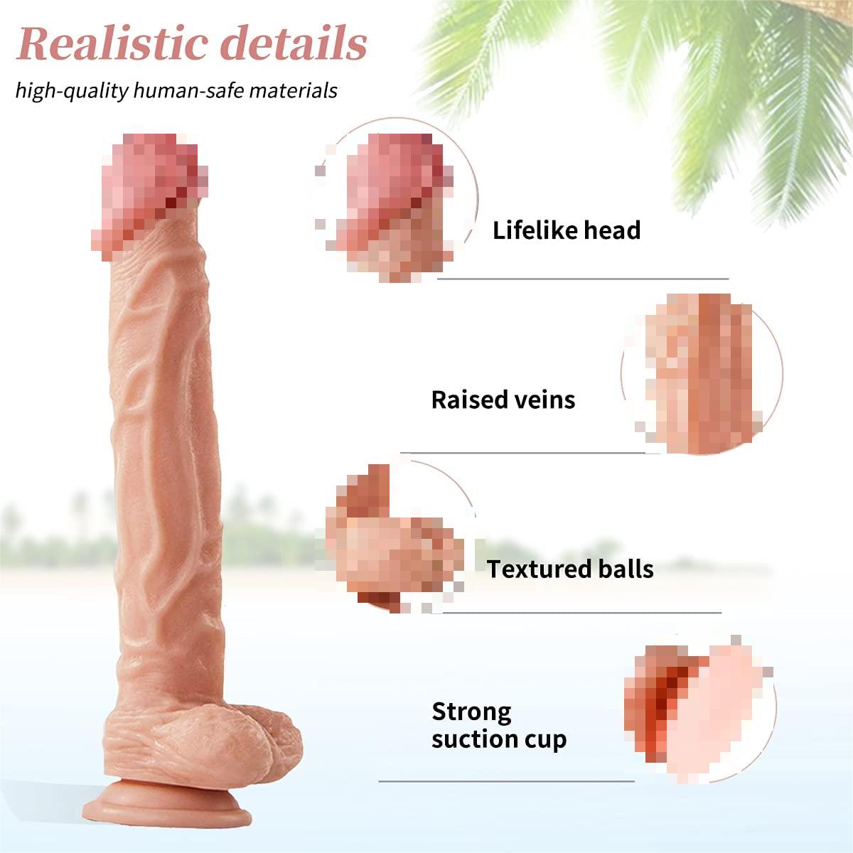 10 Inch Dildo Toys With Realistic Soft Touch,Dildo With Strong Sucker for Hands Free Y240-YOOGiGi