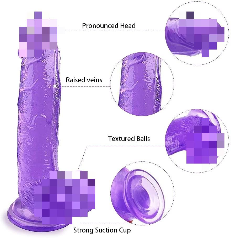8 Inch Purple Dildo Ladies Masturbation Dildo Liquid Silicone Y232