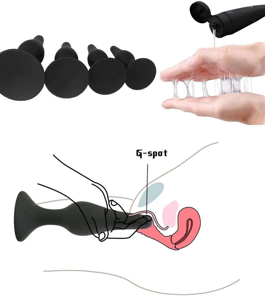 Butt Plug Trainer Silicone Anal Plug Beginners Starter Set for Women and Men 4 Piece Set