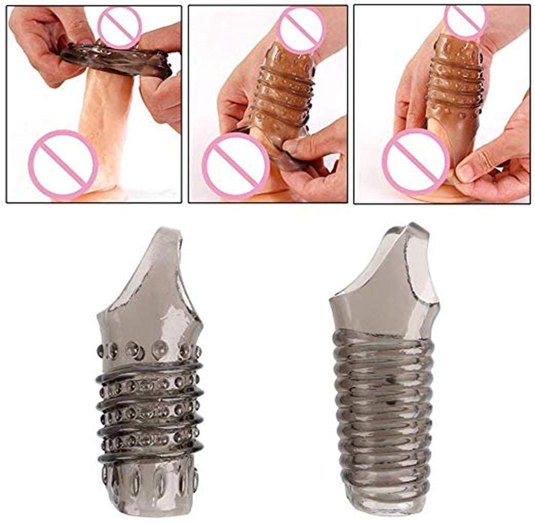 2 PCS Soft Massage Training Device Waterproof Penis Sheath Girth Smoot