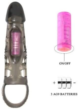 Vibrating Soft Realistic Penis Sleeve Penis Extender Extension Penis E
