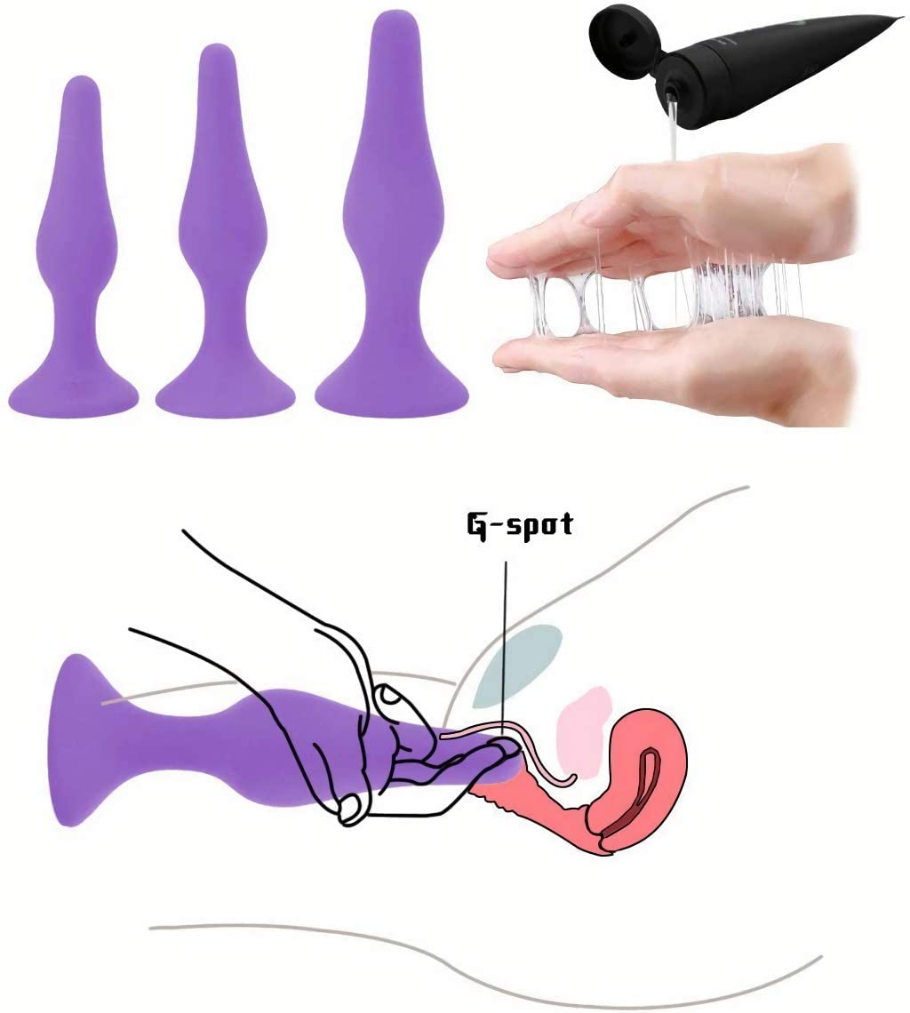 Butt Plug Trainer Silicone Anal Plug Beginners Starter Set for Women and Men 4 Piece Set