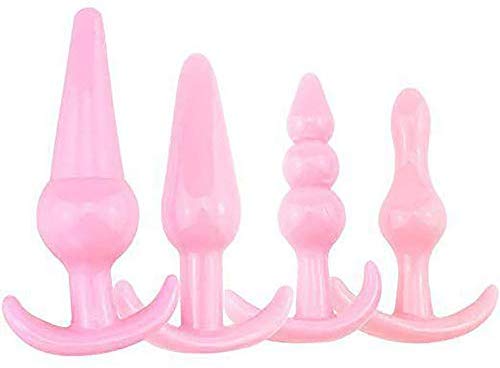 Anales Trainer Set Pleasure Plug Toy for Women Men Amal Plug Stick Beginner Training Kit Anal Butt Advanced Toy (4pcs)