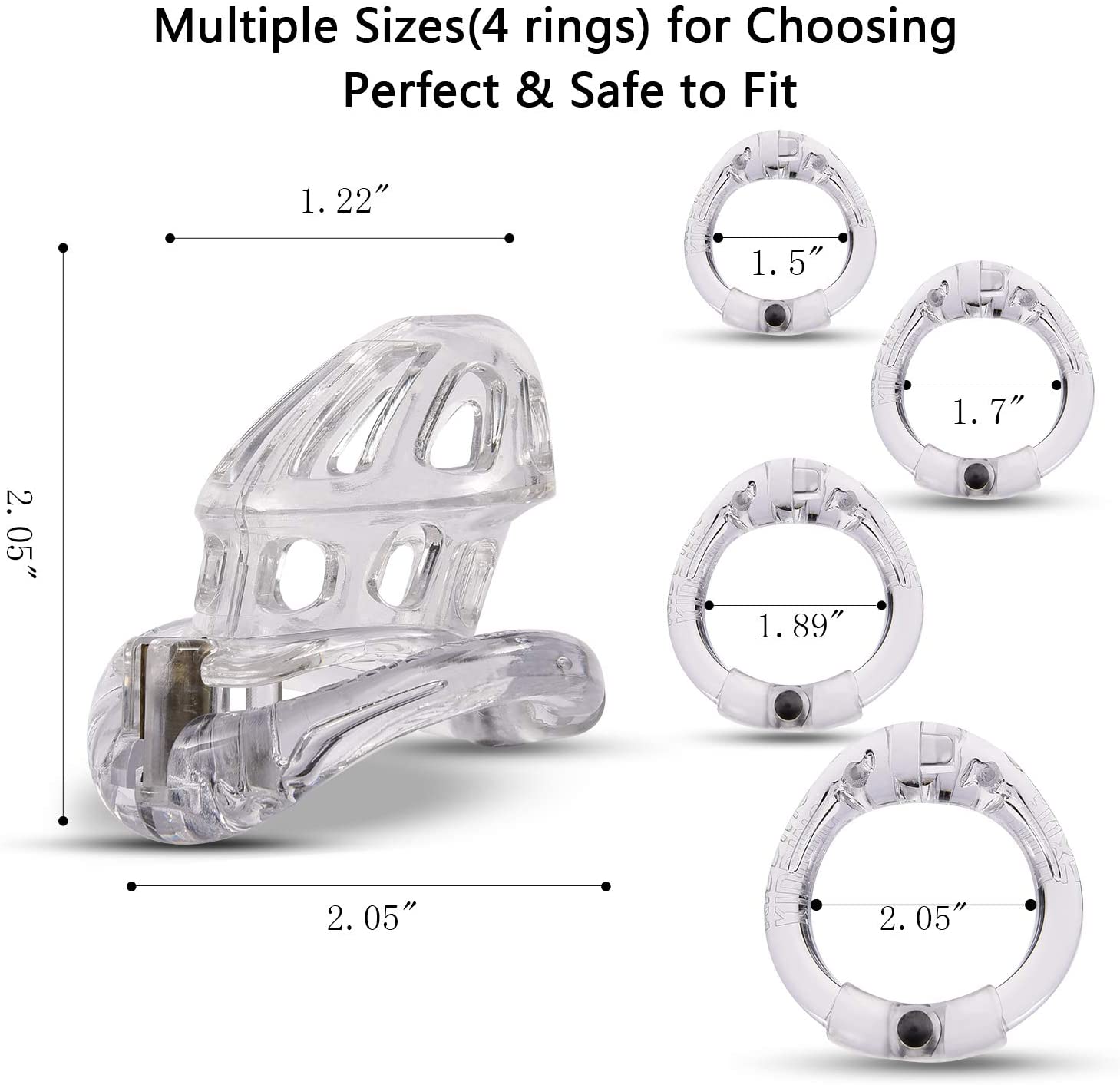 Male Chastity Device - Lightweight Medical Grade Chastity Kits with Cock Cage Adult Sex Toy for Men