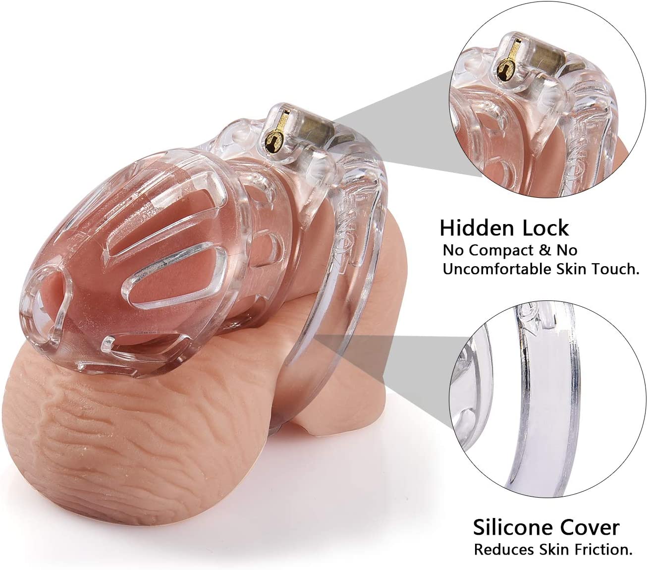 Male Chastity Device - Lightweight Medical Grade Chastity Kits with Cock Cage Adult Sex Toy for Men