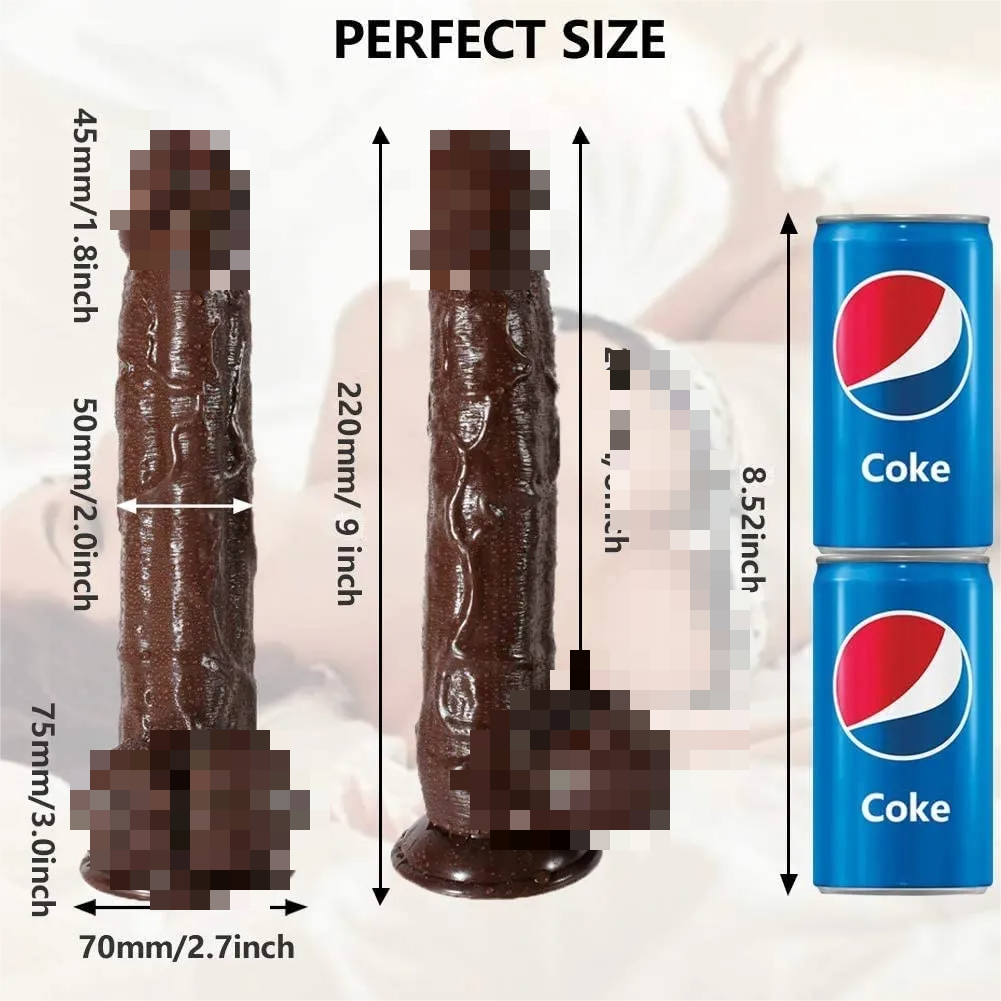 9 Inch Brown Dildo With Strong Suction Cup Lifelike Massage For Women Y242-YOOGiGi