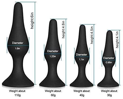 Butt Plug Trainer Silicone Anal Plug Beginners Starter Set for Women and Men 4 Piece Set