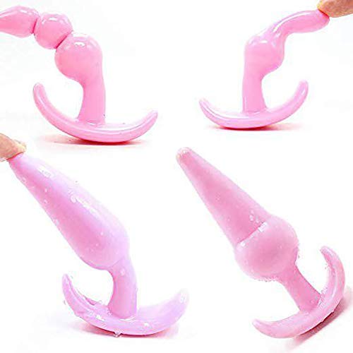Anales Trainer Set Pleasure Plug Toy for Women Men Amal Plug Stick Beginner Training Kit Anal Butt Advanced Toy (4pcs)
