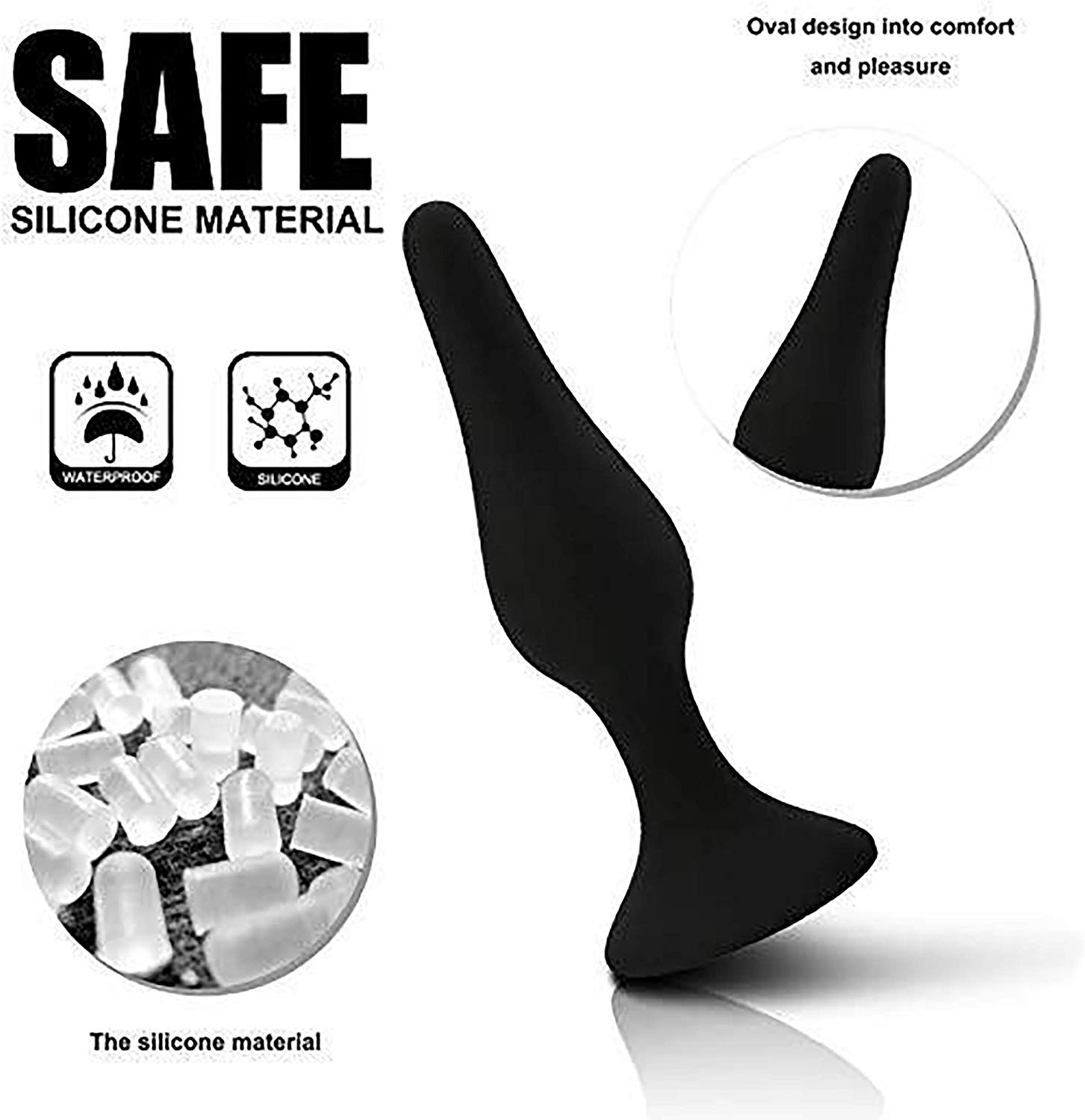 Butt Plug Trainer Silicone Anal Plug Beginners Starter Set for Women and Men 4 Piece Set