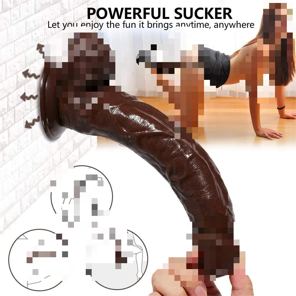 9 Inch Brown Dildo With Strong Suction Cup Lifelike Massage For Women Y242-YOOGiGi