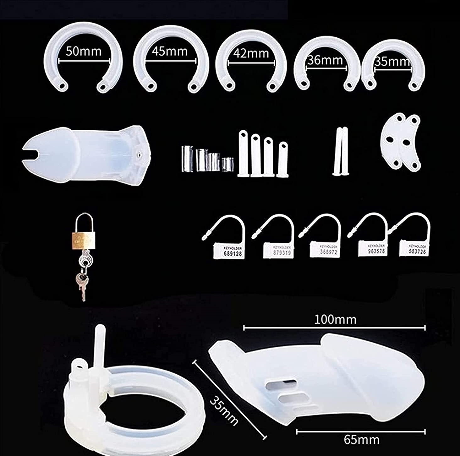 Silicone Cock Cage Chastity Cage Chastity Device for Male Penis Exercise (Black)